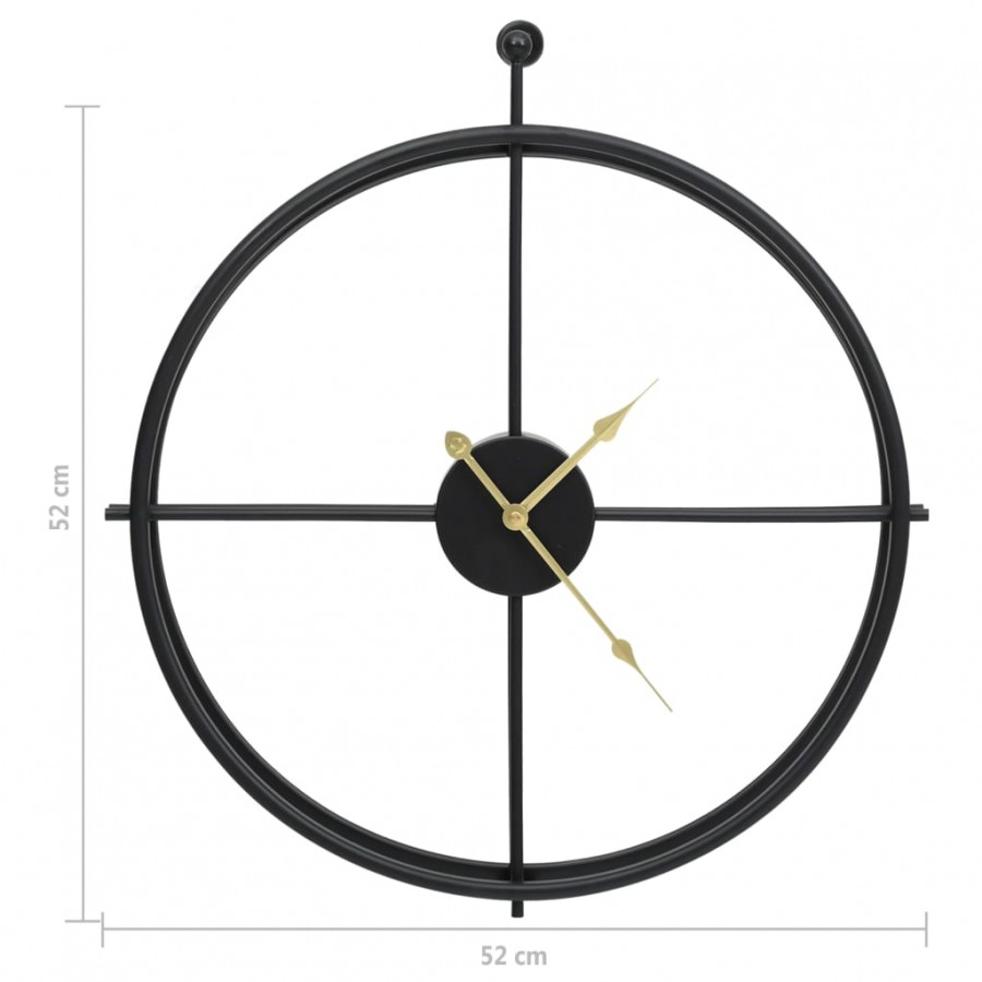 Horloge murale Noir 52 cm Fer