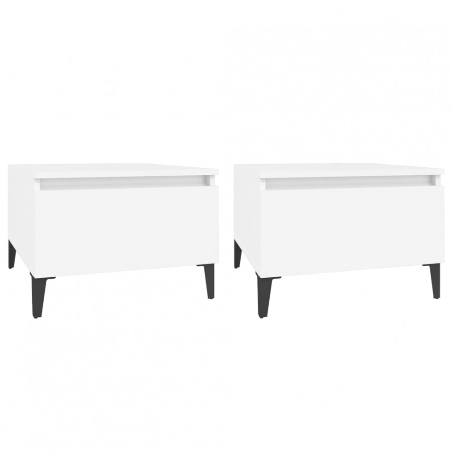 Tables d'appoint 2 pcs Blanc 50x46x35 cm 