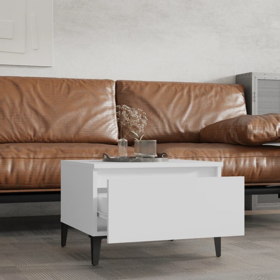 Tables d'appoint 2 pcs Blanc 50x46x35 cm 