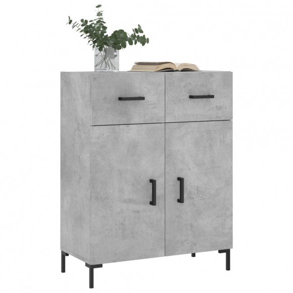 Buffet gris béton 69,5x34x90 cm bois d'ingénierie