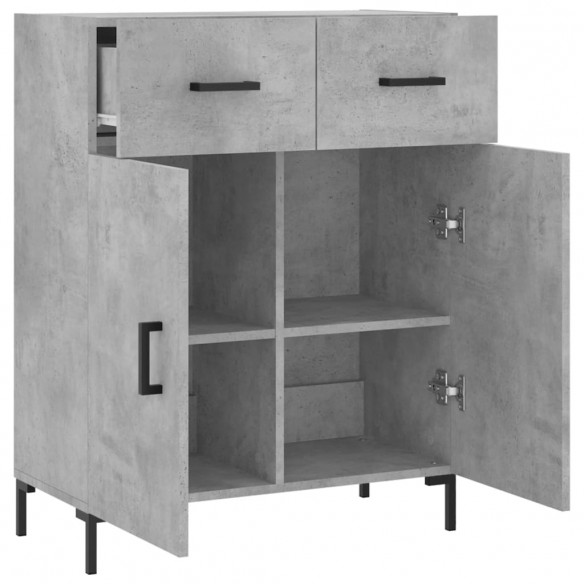 Buffet gris béton 69,5x34x90 cm bois d'ingénierie