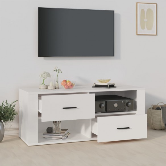 Meuble TV Blanc 100x35x40 cm Bois d'ingénierie