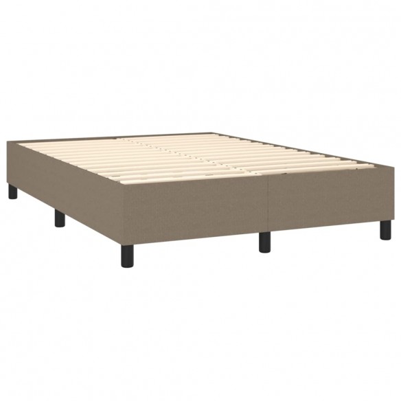 Cadre de lit matelas et LED Taupe 140x200 cm Tissu