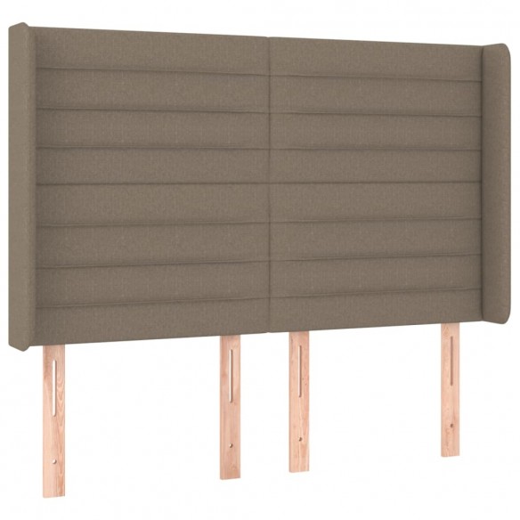 Cadre de lit matelas et LED Taupe 140x200 cm Tissu