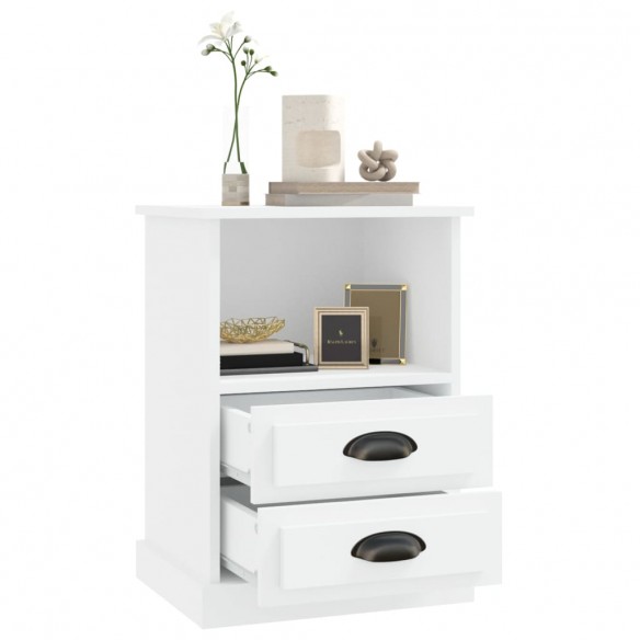 Tables de chevet 2 pcs blanc 43x36x60 cm