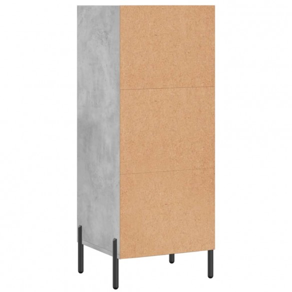 Buffet gris béton 34,5x32,5x90 cm bois d'ingénierie