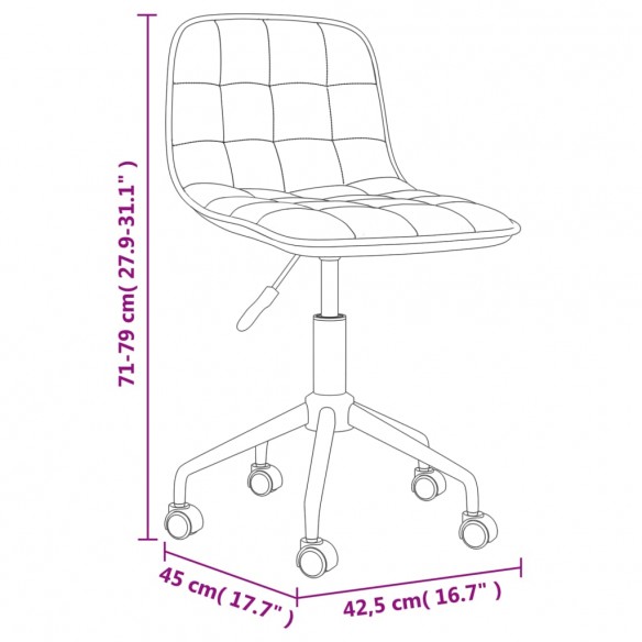 Chaises pivotantes à manger lot de 2 gris foncé velours