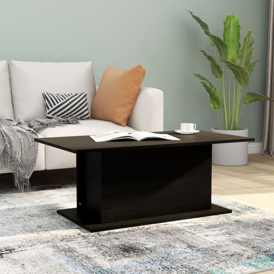 Table basse Noir 102x55,5x40 cm Aggloméré