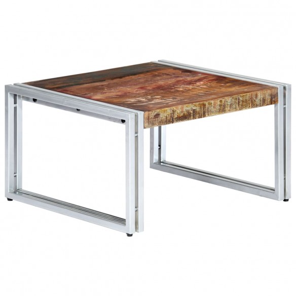 Table basse 60 x 60 x 35 cm Bois de récupération massif