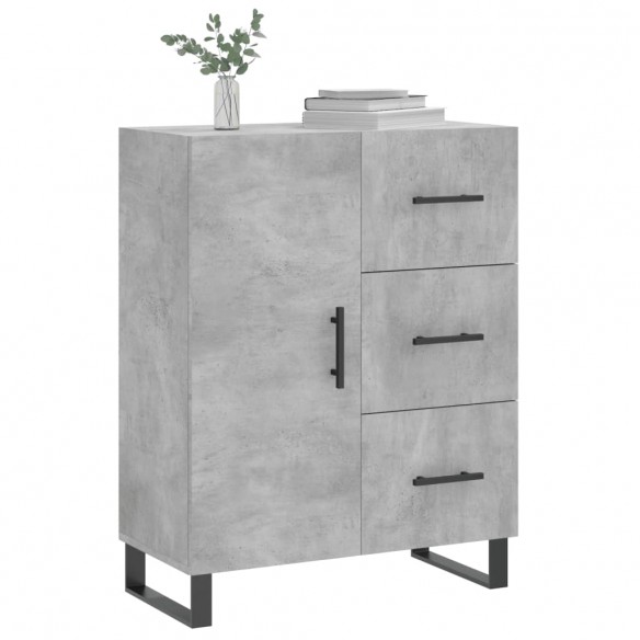 Buffet gris béton 69,5x34x90 cm bois d'ingénierie