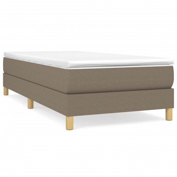 Cadre de lit avec matelas Taupe 80x200 cm Tissu