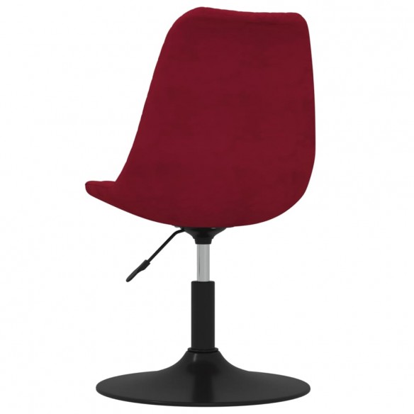 Chaises à dîner pivotantes 4 pcs Rouge bordeaux Velours