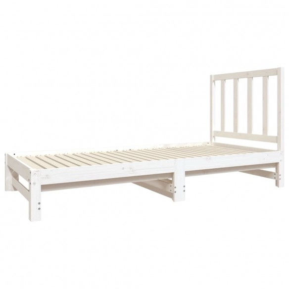 Lit coulissant Blanc 2x(90x190) cm Bois de pin massif