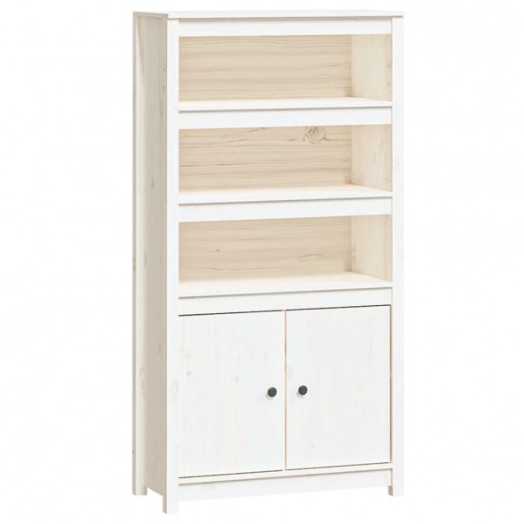 Buffet haut Blanc 80x35x154 cm Bois massif de pin