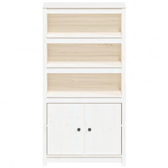 Buffet haut Blanc 80x35x154 cm Bois massif de pin