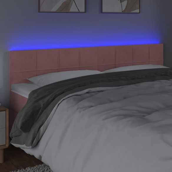 Tête de lit à LED Rose 200x5x78/88 cm Velours