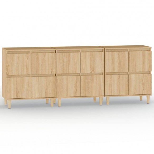 Buffets 3 pcs chêne sonoma 60x35x70 cm bois d'ingénierie