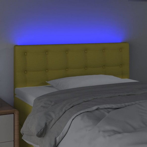 Tête de lit à LED Vert 100x5x78/88 cm Tissu