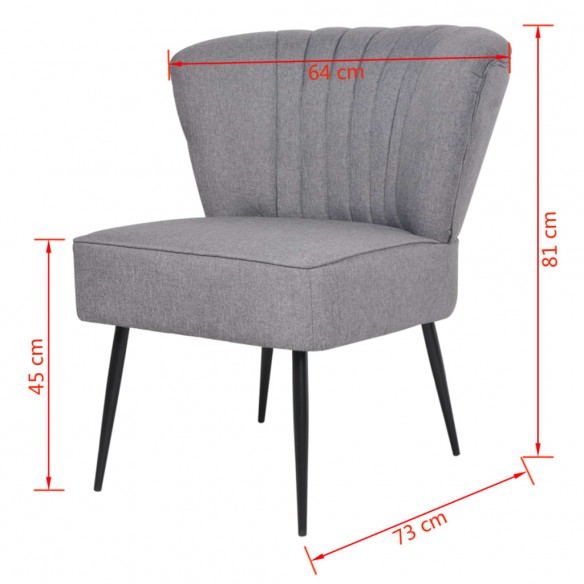 Chaise de cocktail Gris clair Tissu