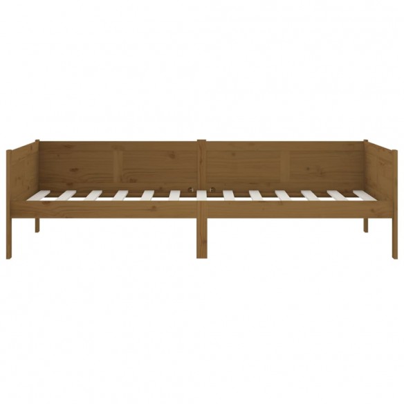 Lit de jour Marron miel Bois de pin massif 90x190 cm