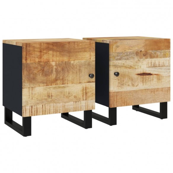 Tables de chevet 2 pcs 40x33x46 cm Bois de manguier solide