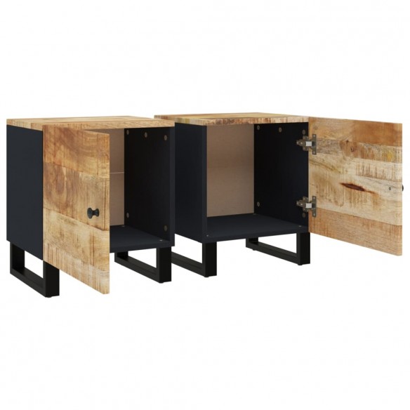 Tables de chevet 2 pcs 40x33x46 cm Bois de manguier solide