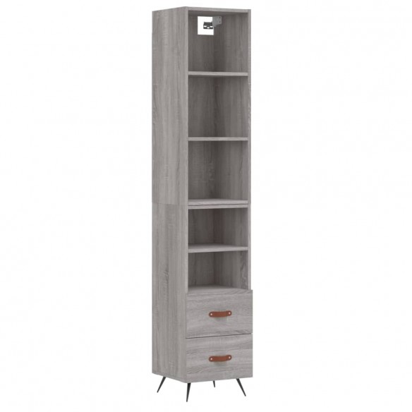 Buffet haut Sonoma gris 34,5x34x180 cm Bois d'ingénierie