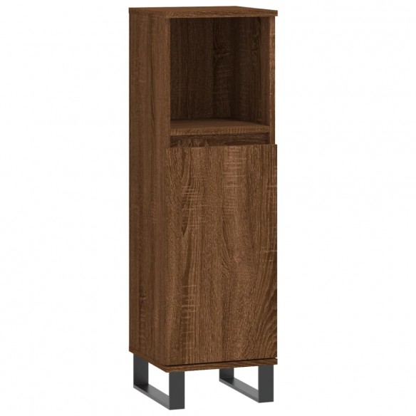 Armoire de bain chêne marron 30x30x100 cm bois d'ingénierie