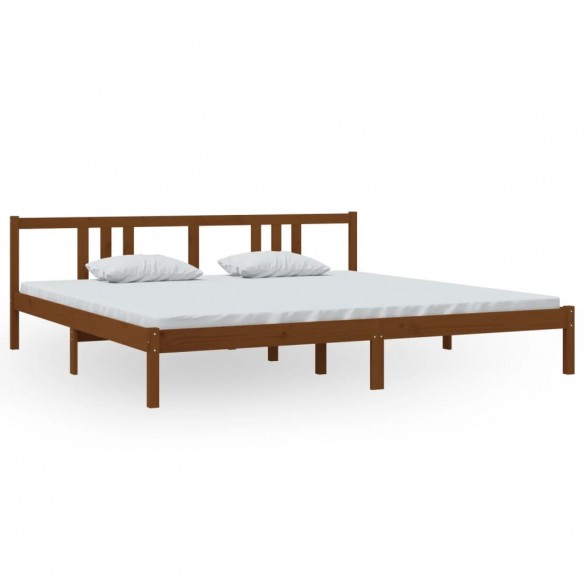 Cadre de lit Marron miel Bois massif 200x200 cm