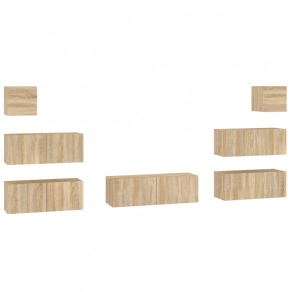 Ensemble de meubles TV 7 pcs Chêne sonoma Bois d'ingénierie