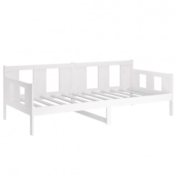 Lit de jour blanc bois de pin massif 80x200 cm