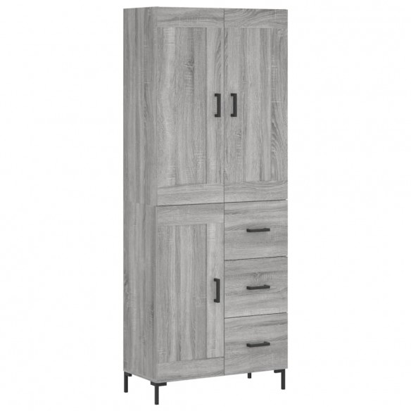 Buffet haut Sonoma gris 69,5x34x180 cm Bois d'ingénierie