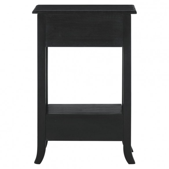 Table console avec tiroirs noir 50x30x75cm bois d'acajou massif