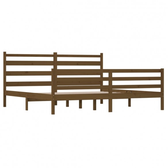 Cadre de lit Bois massif de pin 200x200 cm Marron miel