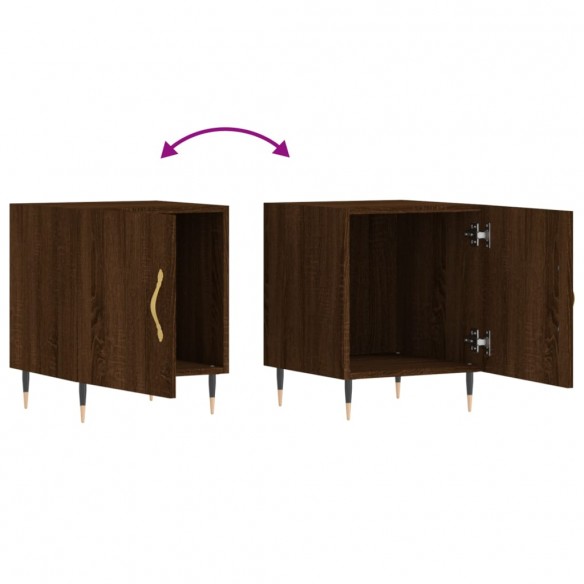 Tables de chevet 2pcs chêne marron 40x40x50cm bois d'ingénierie