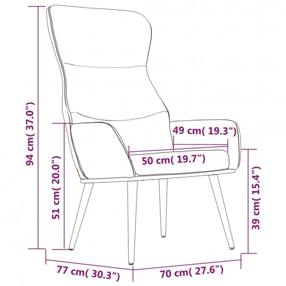 Chaise de relaxation Gris clair Tissu