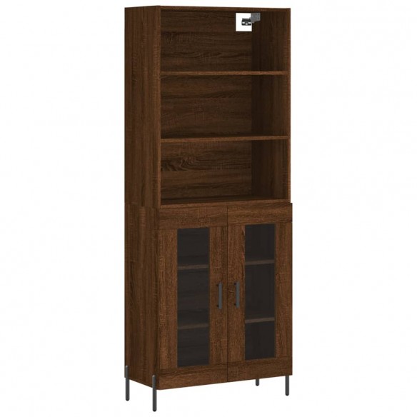 Buffet haut Chêne marron 69,5x34x180 cm Bois d'ingénierie