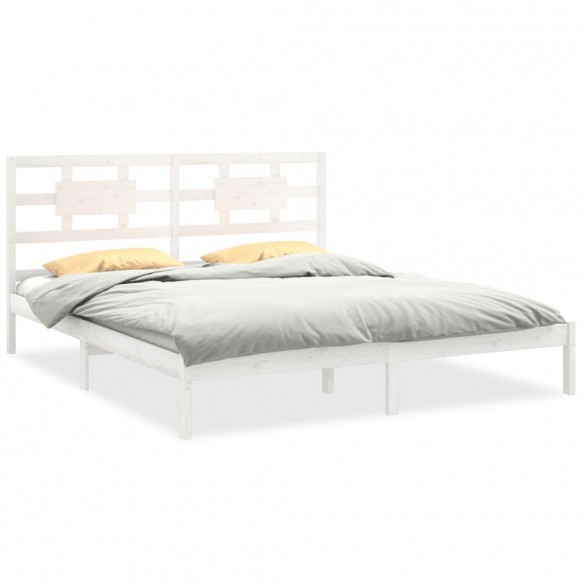 Cadre de lit Blanc Bois massif 200x200 cm