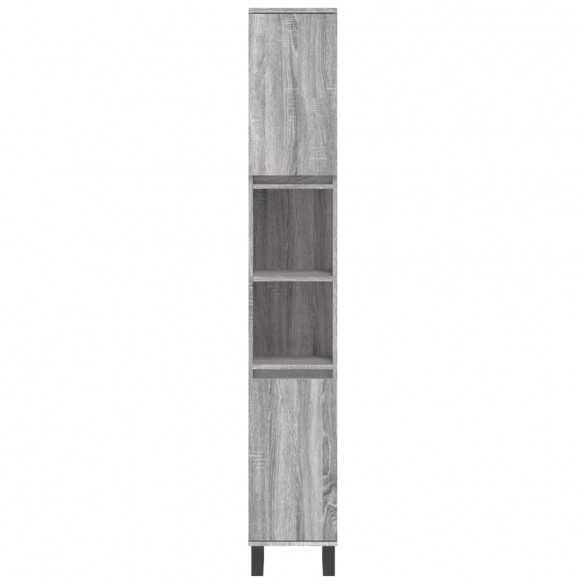 Armoire de bain sonoma gris 30x30x190 cm bois d'ingénierie