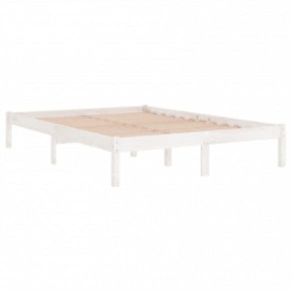 Cadre de lit Blanc Bois massif 200x200 cm