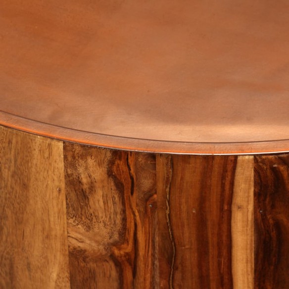 Table basse Bois massif de Sesham et acier 68 cm