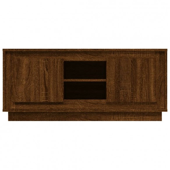 Meuble TV chêne marron 102x35x45 cm bois d'ingénierie