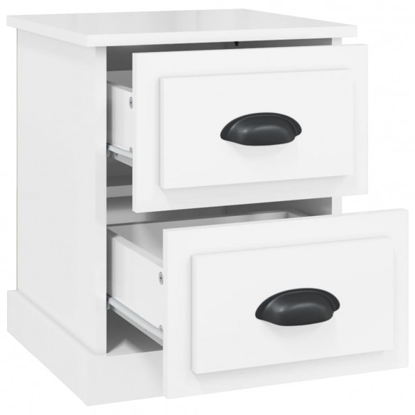 Tables de chevet 2 pcs blanc brillant 39x39x47,5 cm