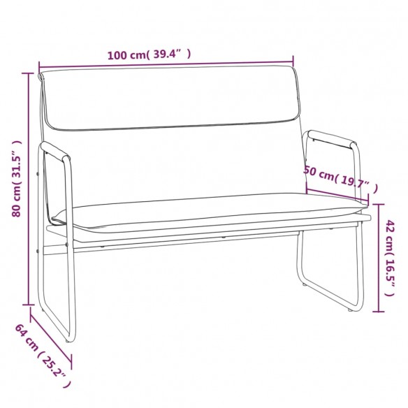 Banc Rouge bordeaux 100x64x80 cm Tissu