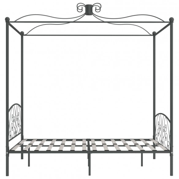 Cadre de lit à baldaquin Gris Métal 180 x 200 cm