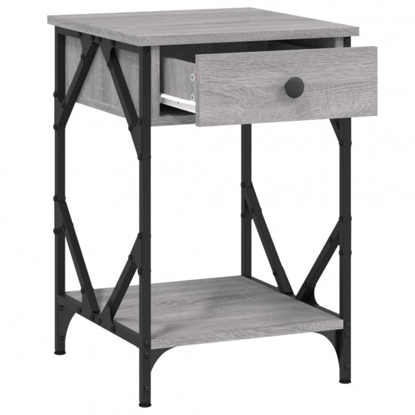 Table de chevet sonoma gris 40x42x60 cm bois d'ingénierie