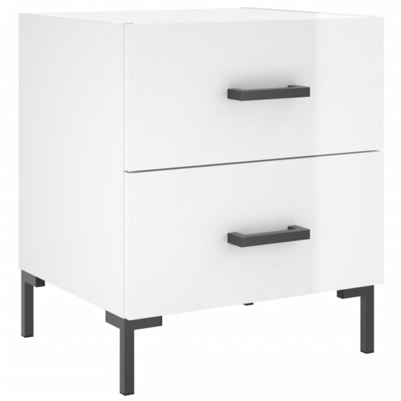 Tables de chevet 2 pcs blanc brillant 40x35x47,5 cm