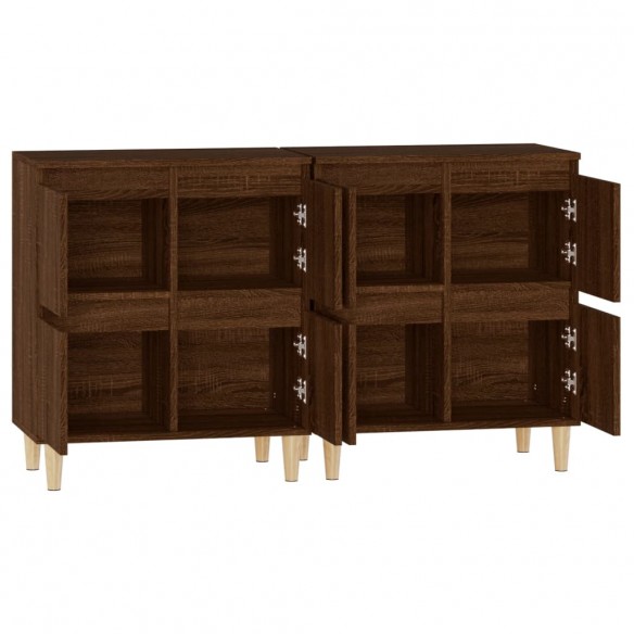 Buffets 2 pcs chêne marron 60x35x70 cm bois d'ingénierie