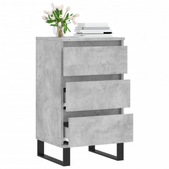 Buffet gris béton 40x35x70 cm bois d'ingénierie