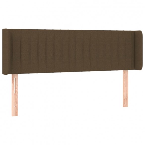 Tête de lit avec oreilles Marron Foncé 147x16x78/88 cm Tissu